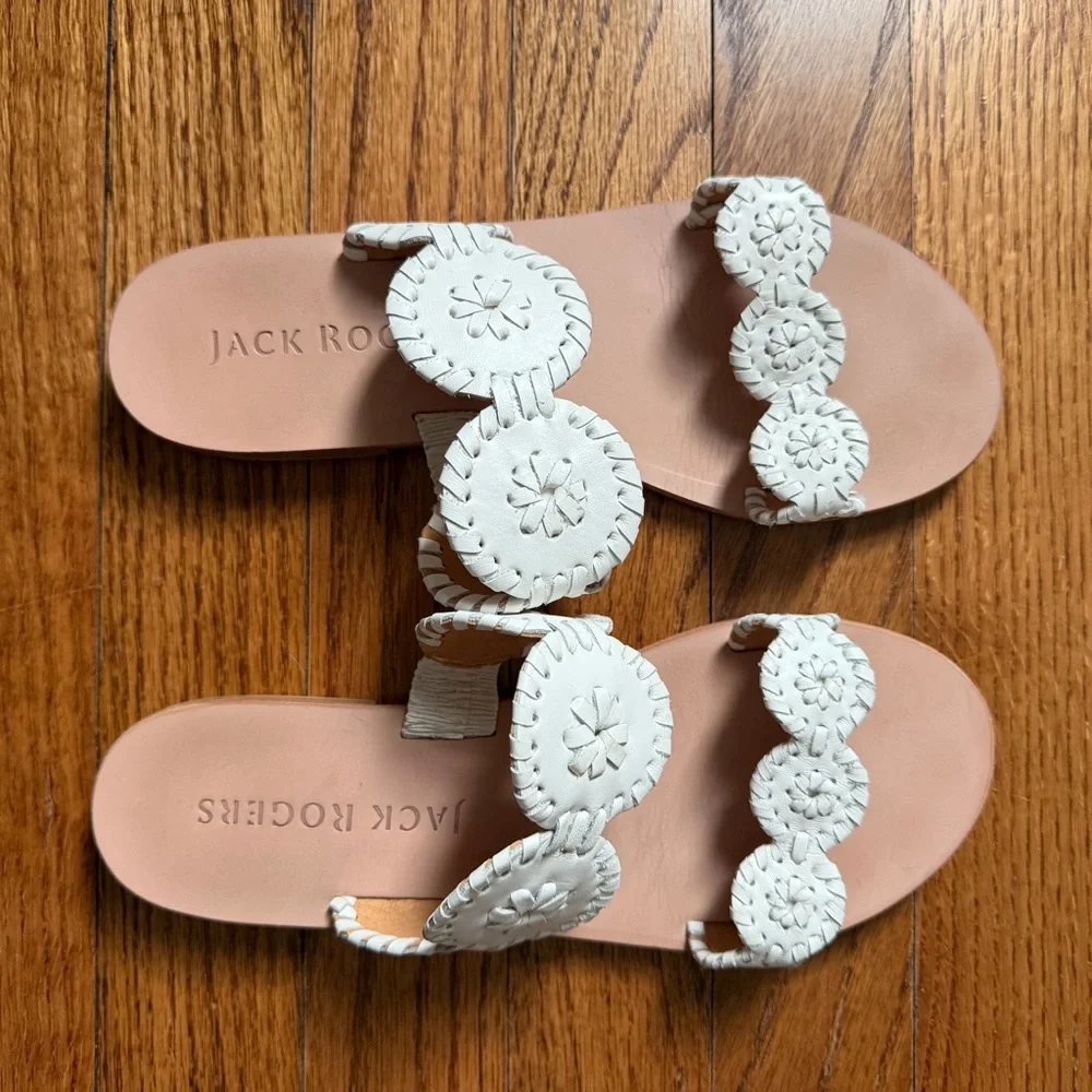 Women’s Jack Rogers Lauren Sandal, white. Size: 6.5 - Picture 3 of 5